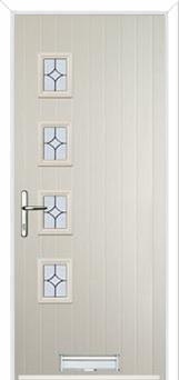 4 Square (off set) Flair Composite Front Door in Cream