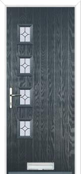 4 Square (off set) Flair Composite Front Door in Anthracite Grey