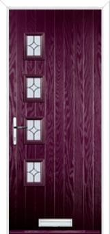 4 Square (off set) Flair Composite Front Door in Purple Violet