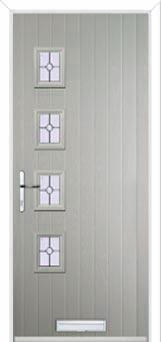4 Square (off set) Finesse Composite Front Door in Agate Grey