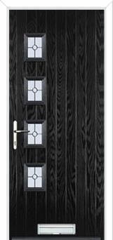 4 Square (off set) Finesse Composite Front Door in Black