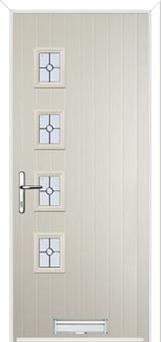 4 Square (off set) Finesse Composite Front Door in Cream