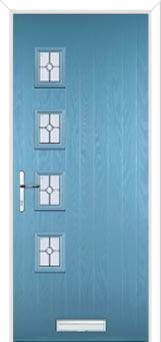 4 Square (off set) Finesse Composite Front Door in Pastel Blue