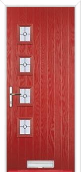 4 Square (off set) Finesse Composite Front Door in Red