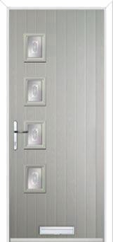 4 Square (off set) Staxton Composite Front Door in Agate Grey