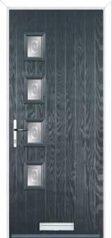4 Square (off set) Staxton Composite Front Door in Anthracite Grey