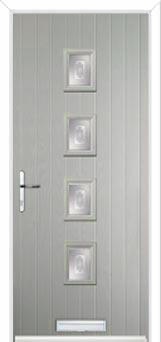 4 Square (centre) Staxton Composite Front Door in Agate Grey