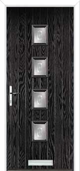 4 Square (centre) Staxton Composite Front Door in Black Brown