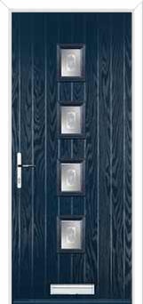 4 Square (centre) Staxton Composite Front Door in Dark Blue