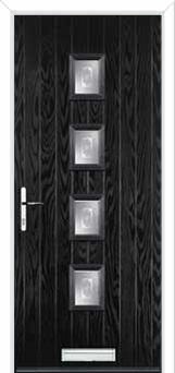 4 Square (centre) Staxton Composite Front Door in Black