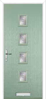 4 Square (centre) Staxton Composite Front Door in Chartwell Green