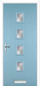 4 Square (centre) Staxton Composite Front Door in Duck Egg Blue