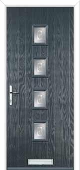 4 Square (centre) Staxton Composite Front Door in Anthracite Grey