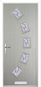 5 Square Curved Abstract Composite Front Door in Agate Grey