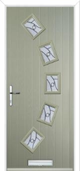5 Square Curved Abstract Composite Front Door in Pebble Grey