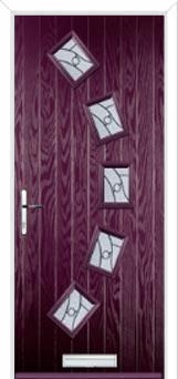5 Square Curved Abstract Composite Front Door in Purple Violet