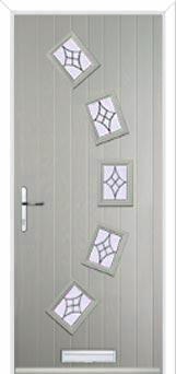 5 Square Curved Elegance Composite Front Door in Agate Grey