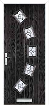 5 Square Curved Elegance Composite Front Door in Black Brown