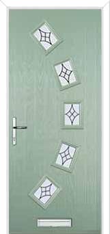 5 Square Curved Elegance Composite Front Door in Chartwell Green