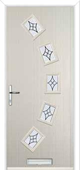 5 Square Curved Elegance Composite Front Door in Cream