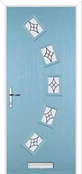 5 Square Curved Elegance Composite Front Door in Duck Egg Blue