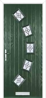 5 Square Curved Elegance Composite Front Door in Green