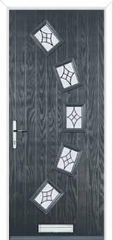5 Square Curved Elegance Composite Front Door in Anthracite Grey