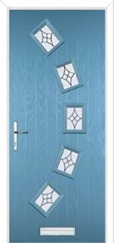 5 Square Curved Elegance Composite Front Door in Pastel Blue
