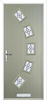 5 Square Curved Elegance Composite Front Door in Pebble Grey