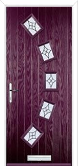 5 Square Curved Elegance Composite Front Door in Purple Violet