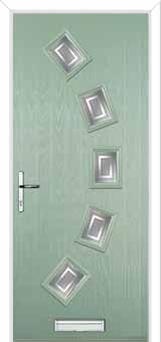 5 Square Curved Enfield Composite Front Door in Chartwell Green