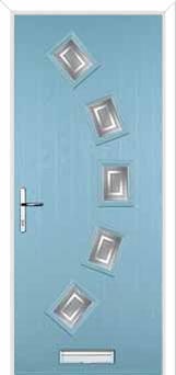 5 Square Curved Enfield Composite Front Door in Duck Egg Blue