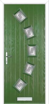 5 Square Curved Enfield Composite Front Door in Fern Green