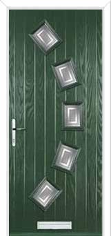 5 Square Curved Enfield Composite Front Door in Green