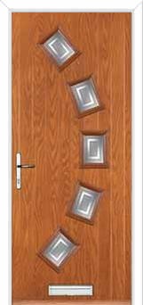 5 Square Curved Enfield Composite Front Door in Oak