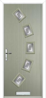 5 Square Curved Enfield Composite Front Door in Pebble Grey