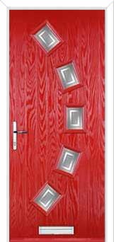 5 Square Curved Enfield Composite Front Door in Poppy Red