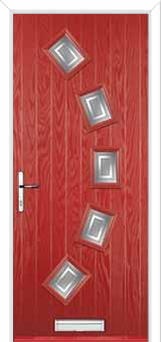 5 Square Curved Enfield Composite Front Door in Red