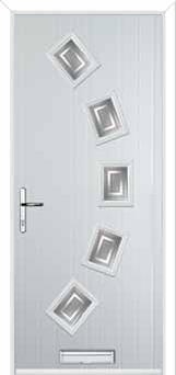 5 Square Curved Enfield Composite Front Door in White
