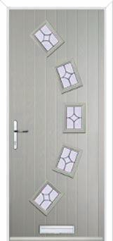 5 Square Curved Flair Composite Front Door in Agate Grey