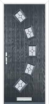 5 Square Curved Flair Composite Front Door in Anthracite Grey