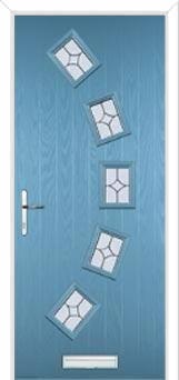 5 Square Curved Flair Composite Front Door in Pastel Blue