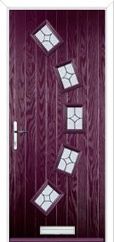 5 Square Curved Flair Composite Front Door in Purple Violet