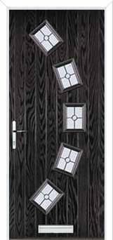 5 Square Curved Finesse Composite Front Door in Black Brown