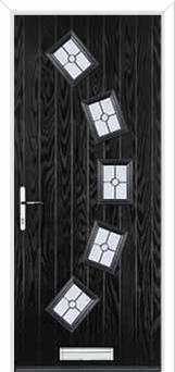 5 Square Curved Finesse Composite Front Door in Black