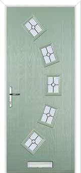 5 Square Curved Finesse Composite Front Door in Chartwell Green