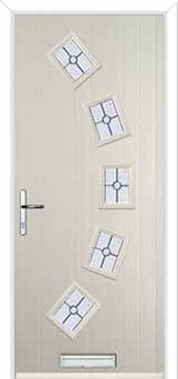 5 Square Curved Finesse Composite Front Door in Cream