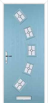 5 Square Curved Finesse Composite Front Door in Duck Egg Blue