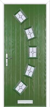 5 Square Curved Finesse Composite Front Door in Fern Green