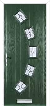 5 Square Curved Finesse Composite Front Door in Green